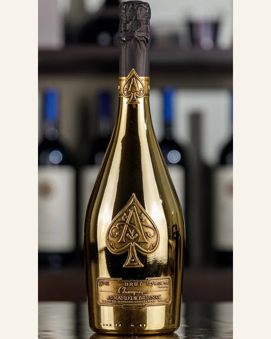 Armand de Brignac Gold 黑桃A金酒标与酒瓶图片