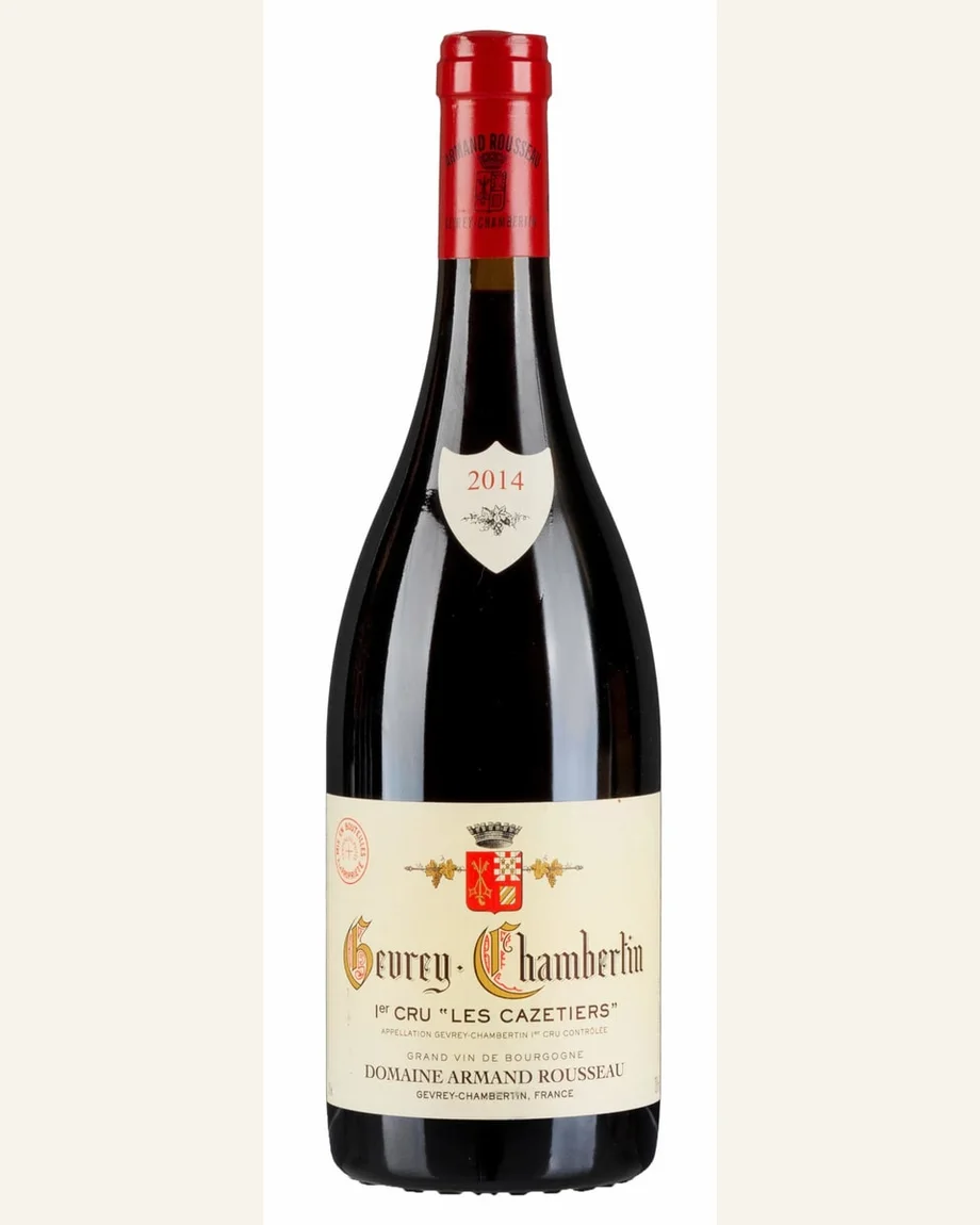 Armand Rousseau Gevrey Chambertin Les Cazetiers卡泽迪园香贝丹一级园酒标与酒瓶图片