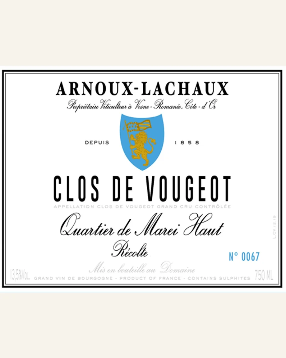 Arnoux Clos Vougeot伏旧园酒标与酒瓶图片