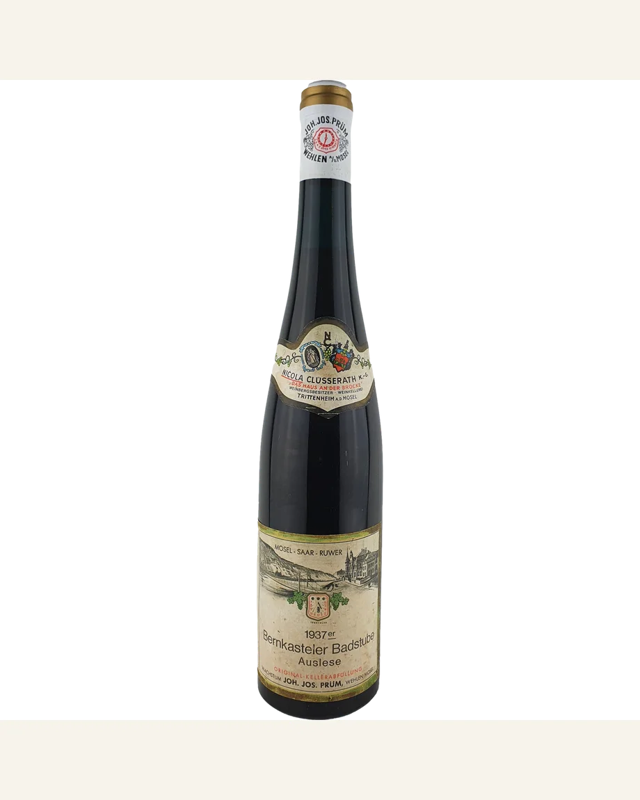 Joh Jos Prum Wehlener Sonnenuhr Riesling Beerenauslese普朗酒庄·温勒内日晷园雷司令逐粒精选甜白，德国摩泽尔VDP特级园，贵腐甜白标杆酒标与酒瓶图片