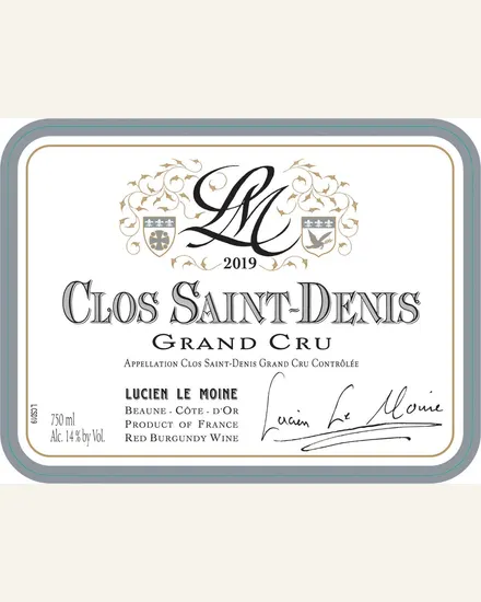 Lucien Le Moine Clos St Denis莫雷圣丹尼特级园酒款图片