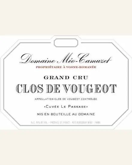 Meo Camuzet Clos De Vougeot Cuvee Le Passage伏旧园(夜丘)酒款图片