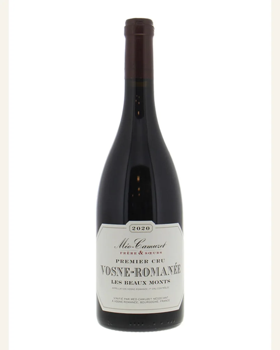 Meo Camuzet Vosne Romanee Les Beaux Monts沃恩罗曼尼一级田(上方)酒标与酒瓶图片