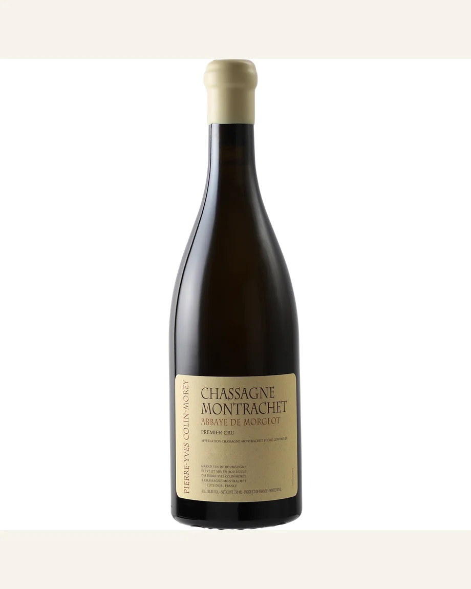 Pierre Yves Colin Morey Chassagne Montrachet 2er Abbaye de Morgeot一级田酒标与酒瓶图片