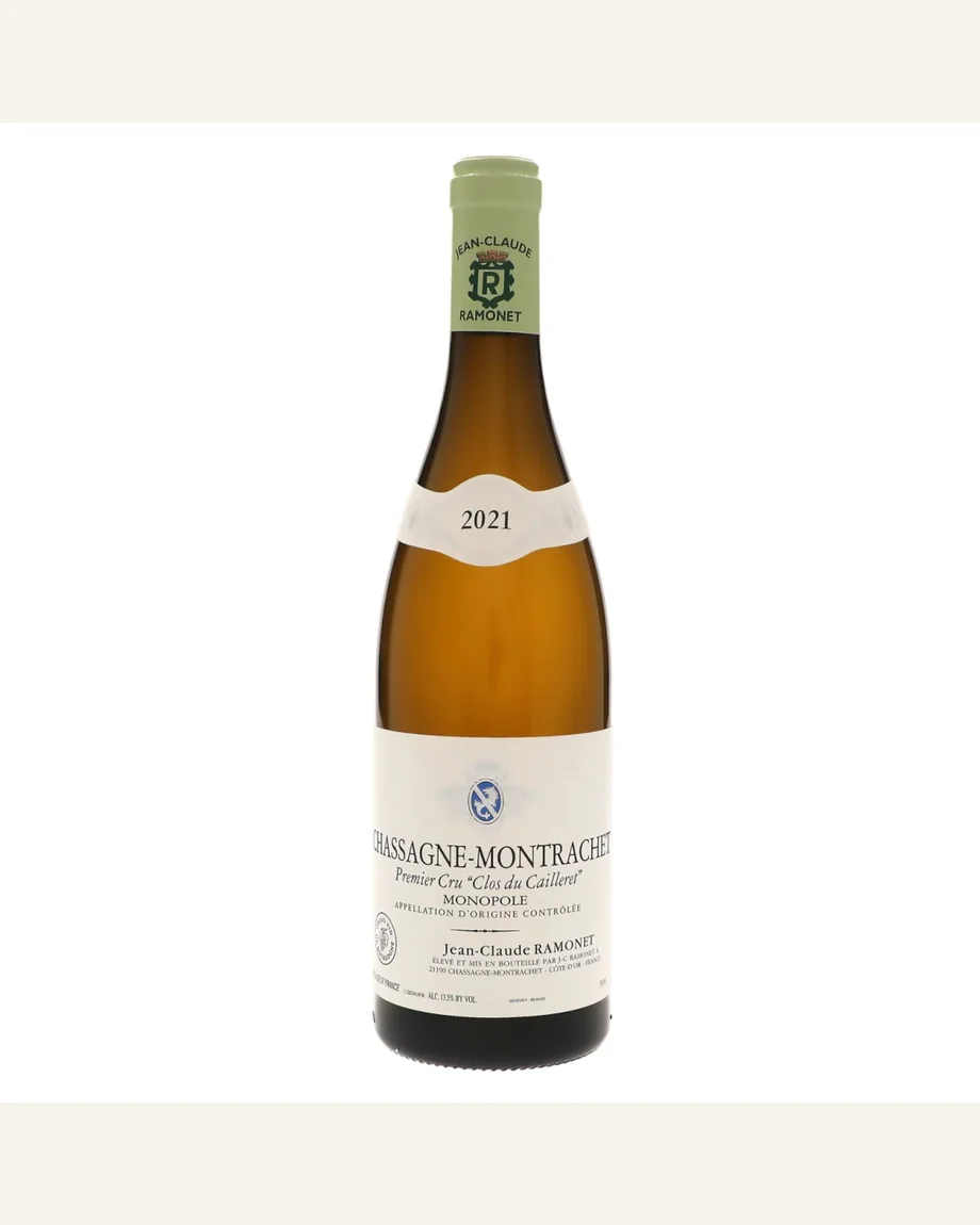 Ramonet Chassagne Montrachet Clos Du Caillerets夏山蒙哈谢卡耶雷石墙独占一级田酒标与酒瓶图片