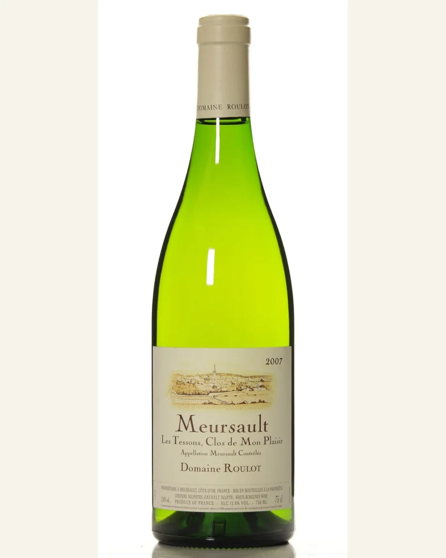 Roulot Meursault Les Tessons Clos De Mon Plaisir恩伯丘默尔索独占村级酒标与酒瓶图片